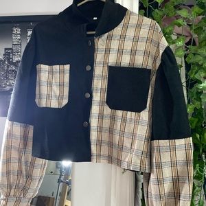 Tartan Corduroy crop jacket